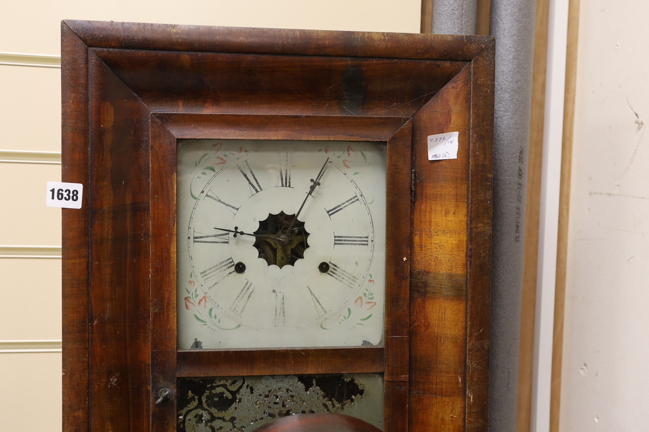 Two domed mantel clocks, a Connecticut shelf clock and a Black Forest mantel clock